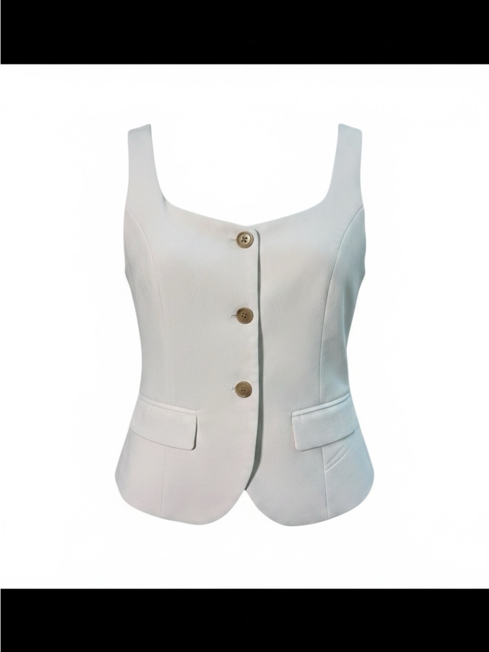NWT A New DayTailored Vest Fully Lined Button Front Color: White Size S
